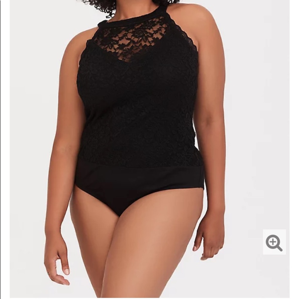 super soft lace high neck bodysuit NWT